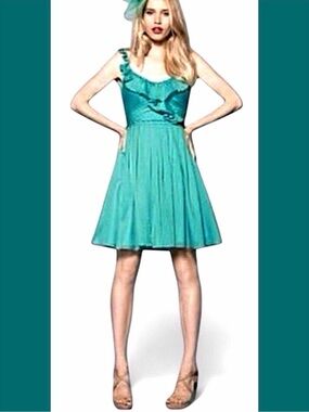 Watters & Watters Ruffle A Line Cocktail Bridesmaid Dress